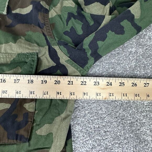 US Army Woodland Bomber Jacket Mens Medium Green Camo Outdoors 90's Y2K - Picture 2 of 5